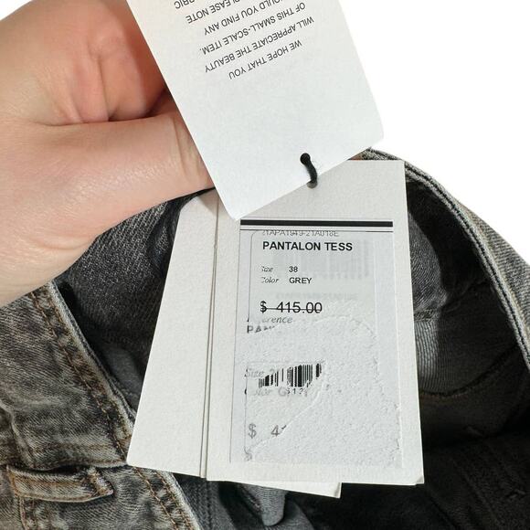 NWT Isabel Marant Tess Faded Boyfriend Jeans Grey High Rise Straight FR 38 US 6 - Picture 9 of 14